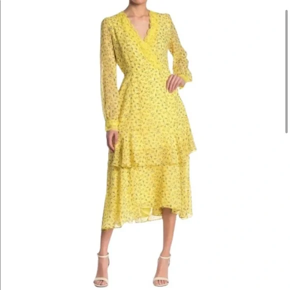 Melloday Long Sleeve Tiered Floral Print Lace Trim Midi Dress Yellow Floral At Nordstrom Rack - Womens Daytime Dresses - Casual Dresses - Dresswear Melloday Long Sleeve Tiered Floral Print Lace Trim Midi Dress Yellow Floral At Nordstrom Rack - Womens Daytime Dresses - Casual Dresses - Dresswear